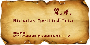 Michalek Apollinária névjegykártya